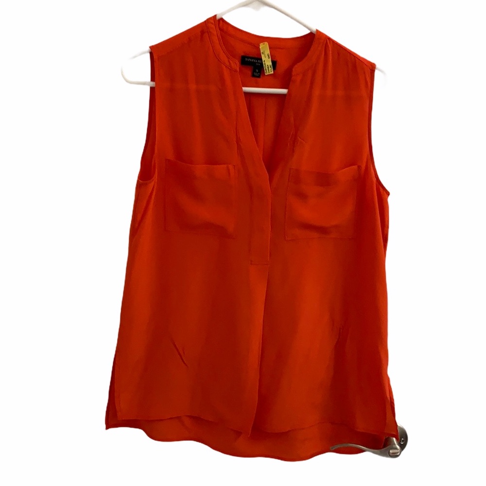 Banana Republic orange silk blouse size S